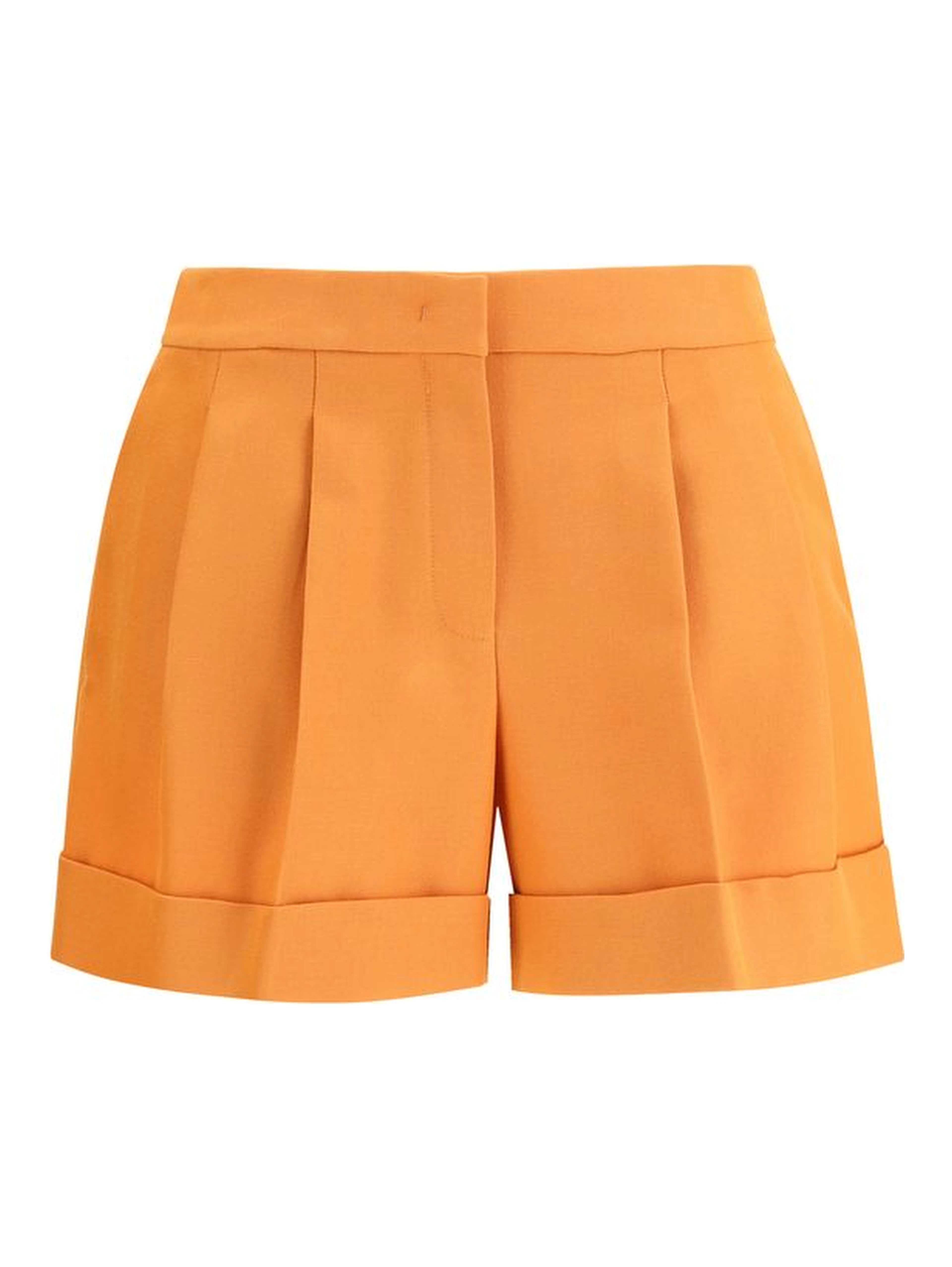 Orange Fleece Wool Bermuda Shorts
