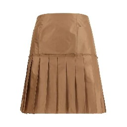 Brown Silk Mini Skirt