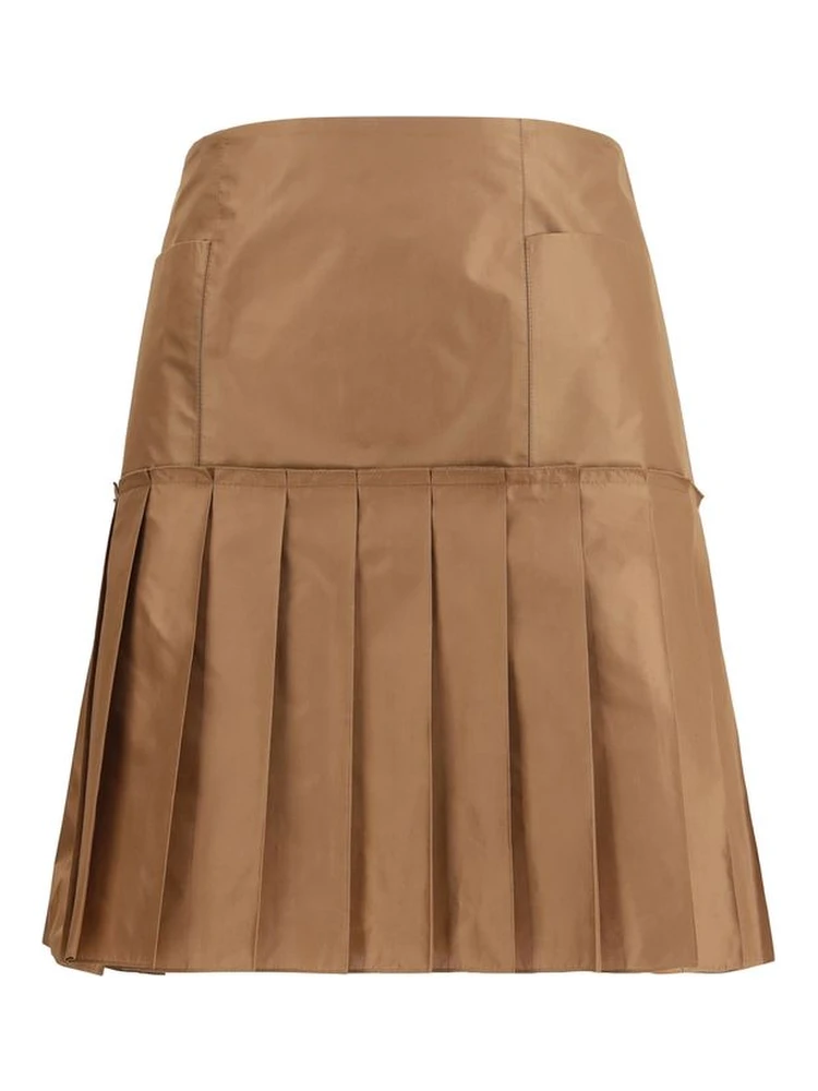 Brown Silk Mini Skirt
