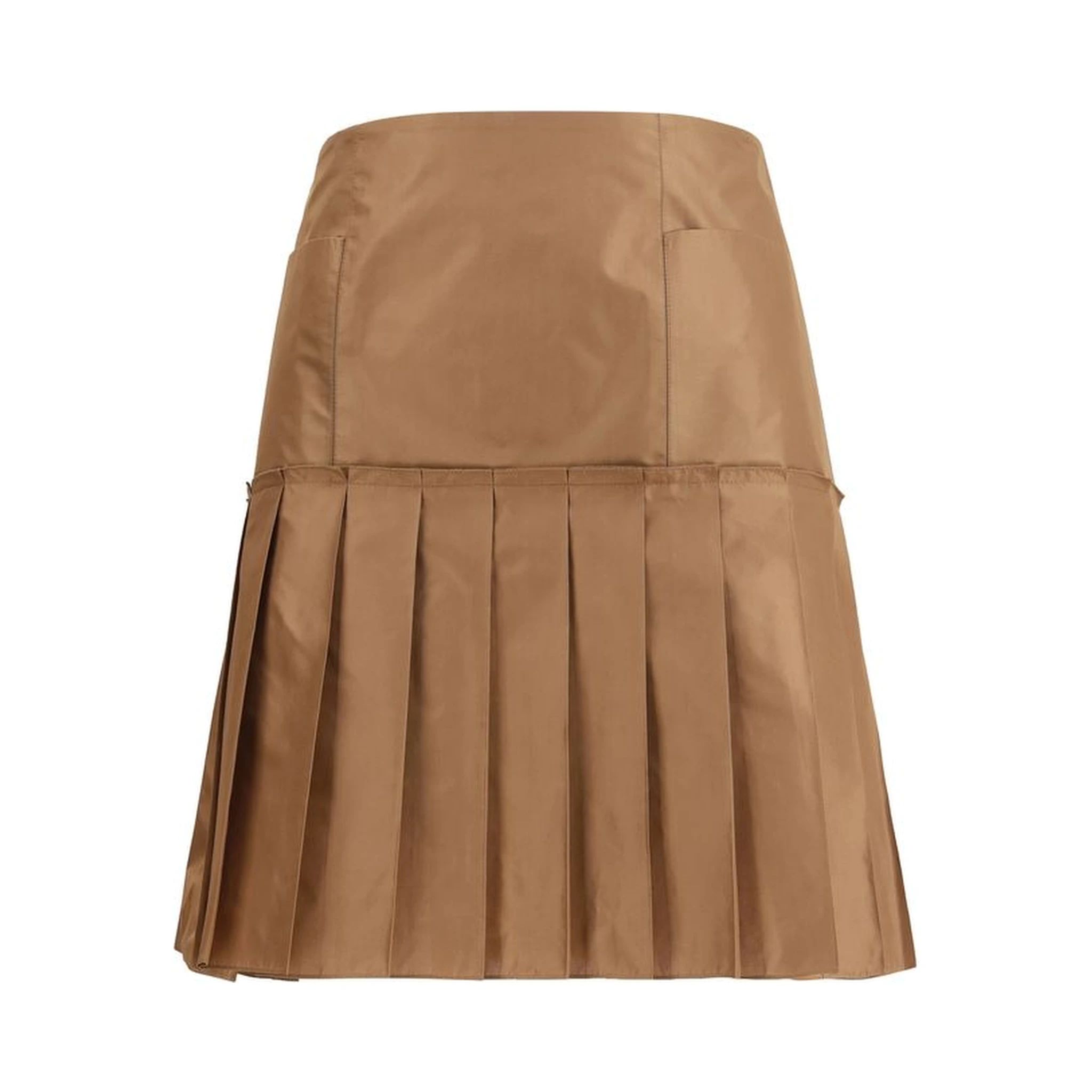 Brown Silk Mini Skirt