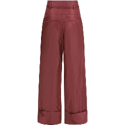 Bordeaux Silk Dress Pants