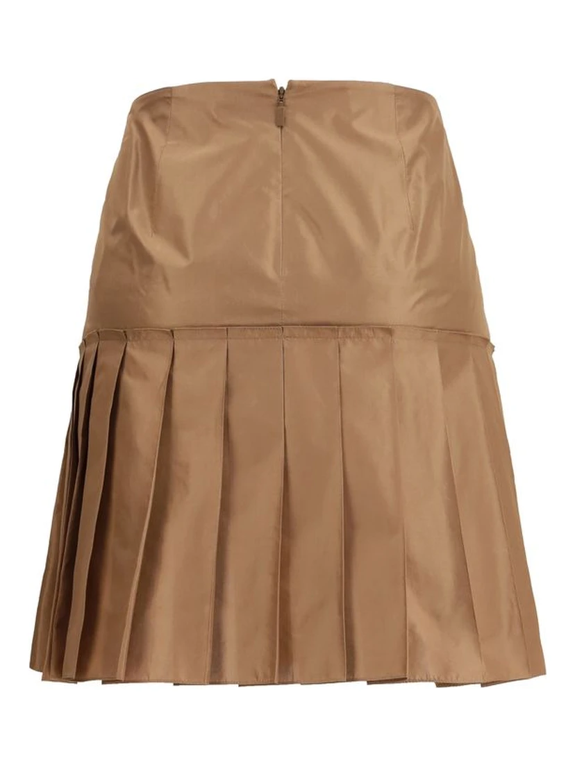 Brown Silk Mini Skirt