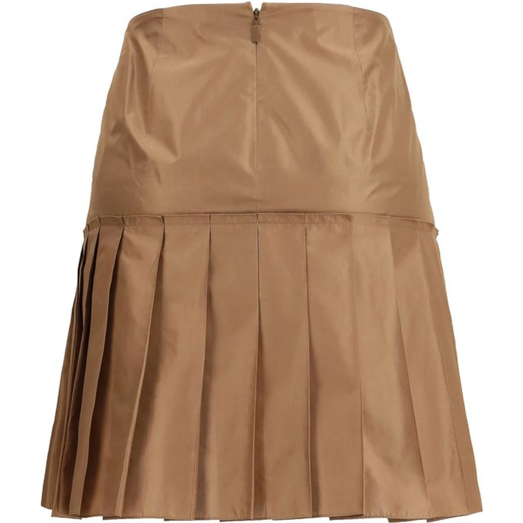 Brown Silk Mini Skirt