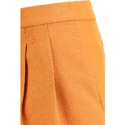 Orange Fleece Wool Bermuda Shorts