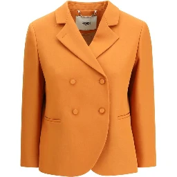 Orange Fleece Wool Blazer