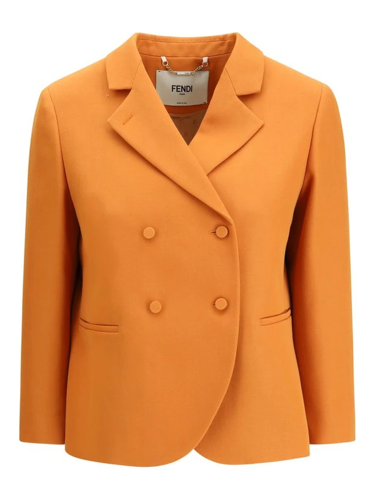 Orange Fleece Wool Blazer