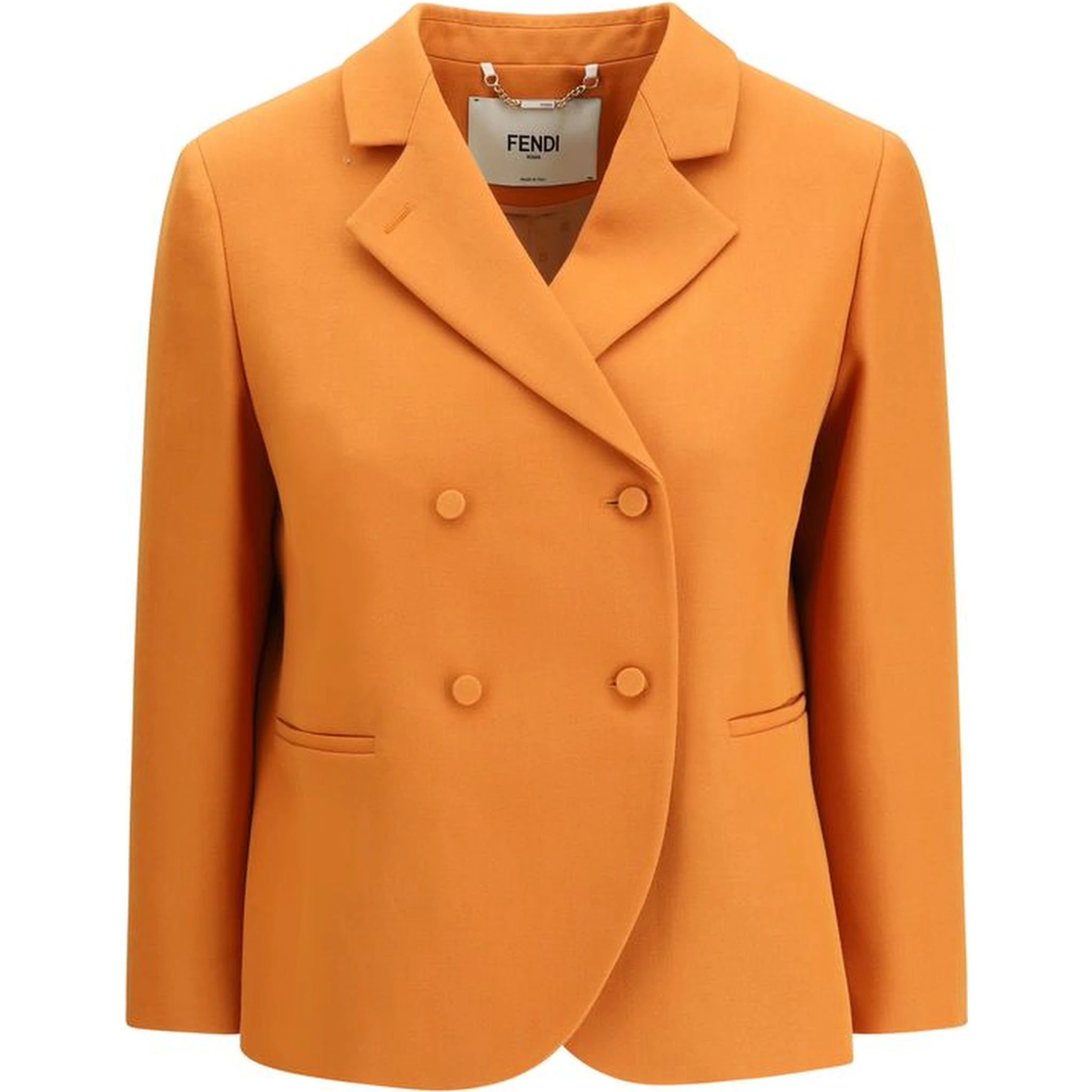 Orange Fleece Wool Blazer