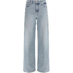 Light Blue Cotton Relaxed Fit Jeans