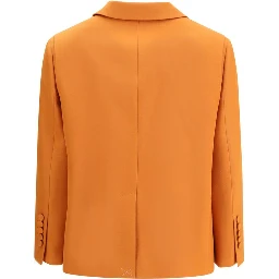 Orange Fleece Wool Blazer