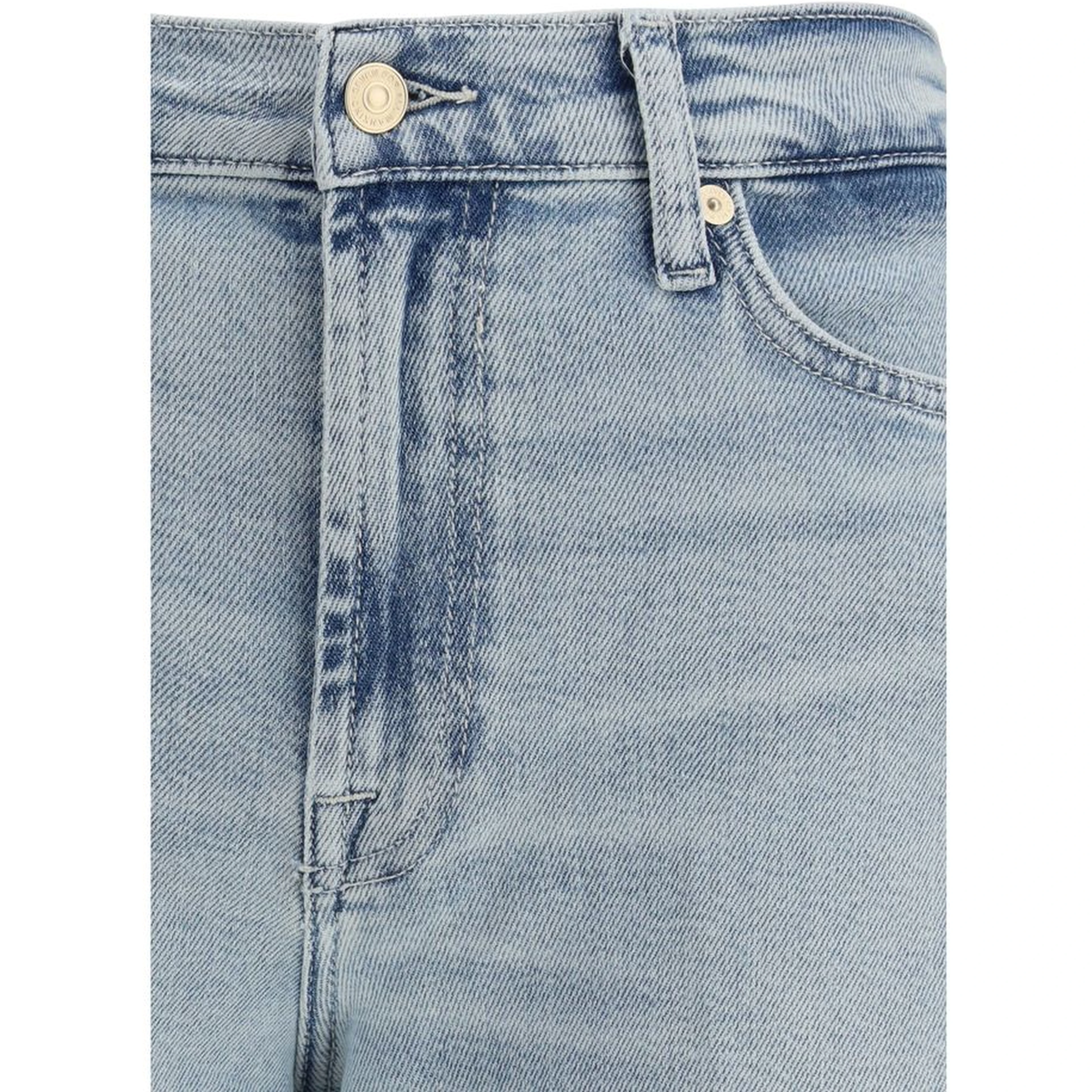 Light Blue Cotton Relaxed Fit Jeans