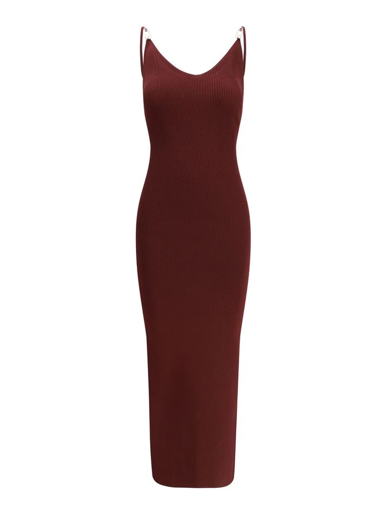 Bordeaux Viscose Casual Dress