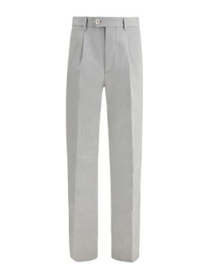 Gray Wool Casual Pants
