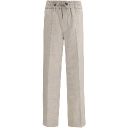 Gray Linen Casual Pants
