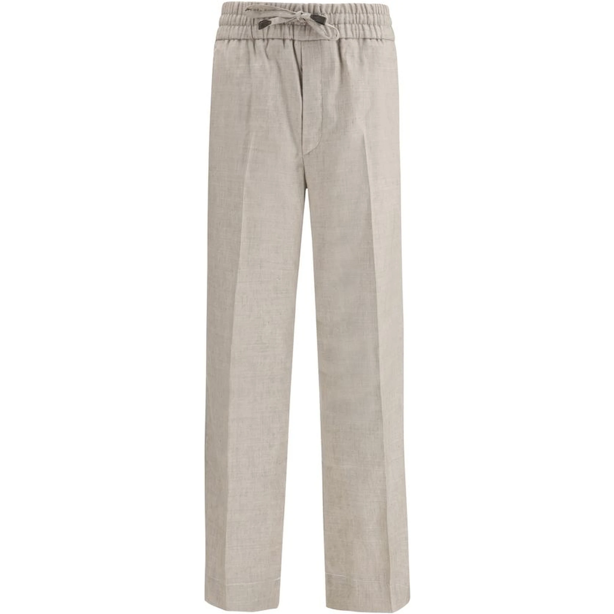 Gray Linen Casual Pants