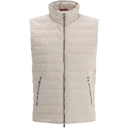 Beige Polyester Sleveless Jacket