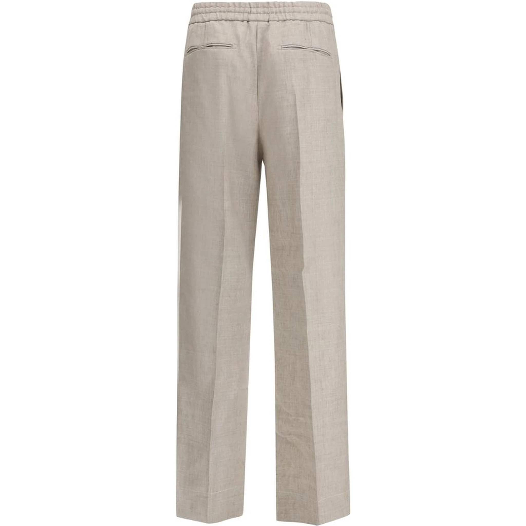 Gray Linen Casual Pants