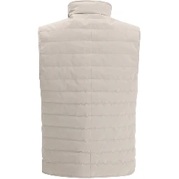 Beige Polyester Sleveless Jacket