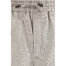 Gray Linen Casual Pants