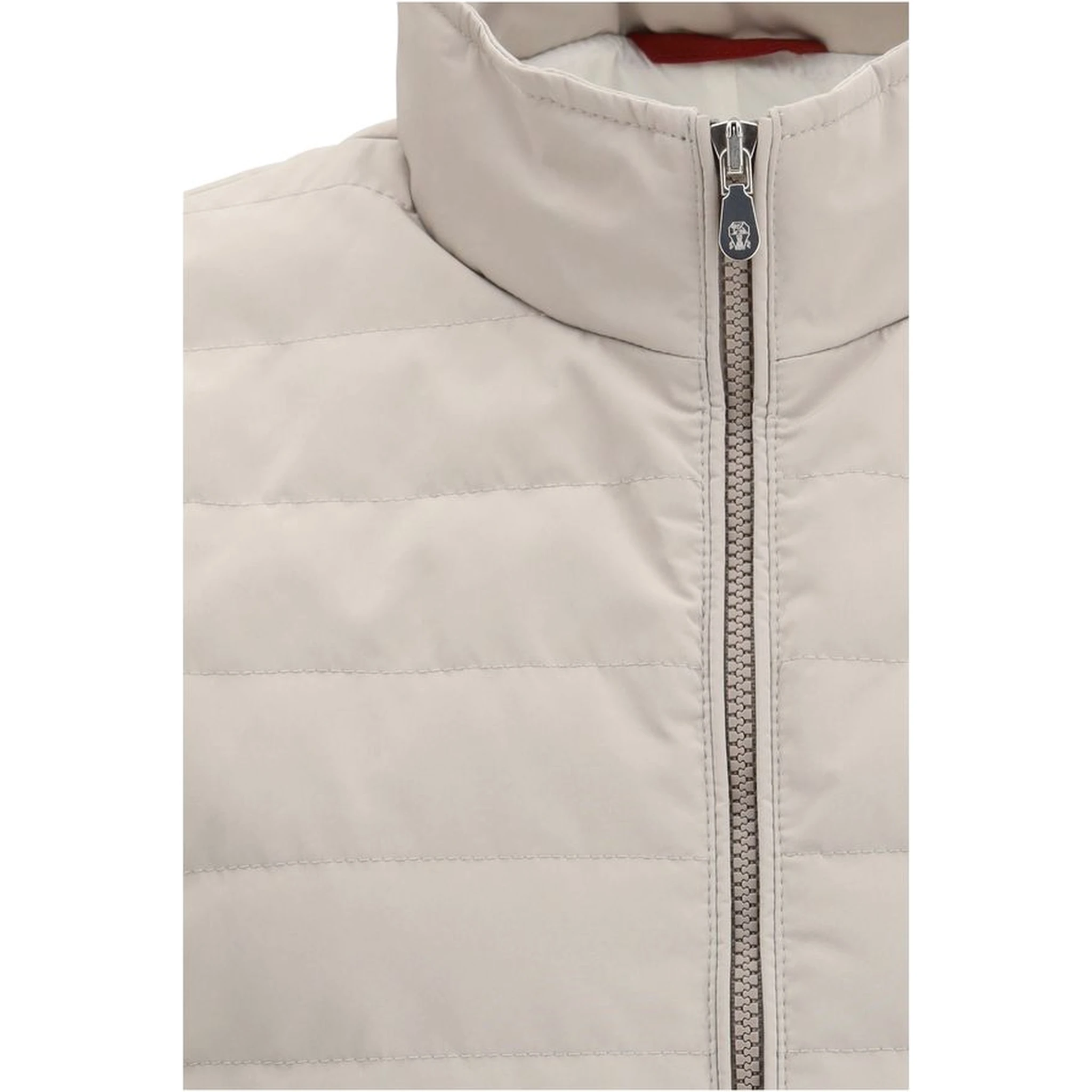 Beige Polyester Sleveless Jacket