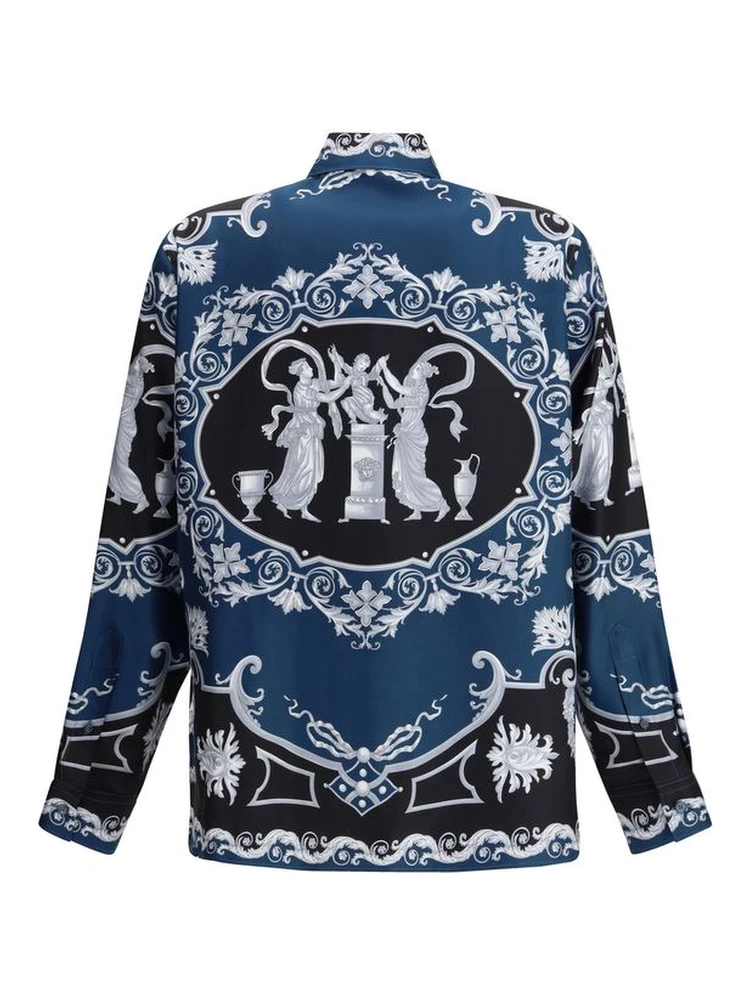 Blue Silk Pattern Shirt alternative