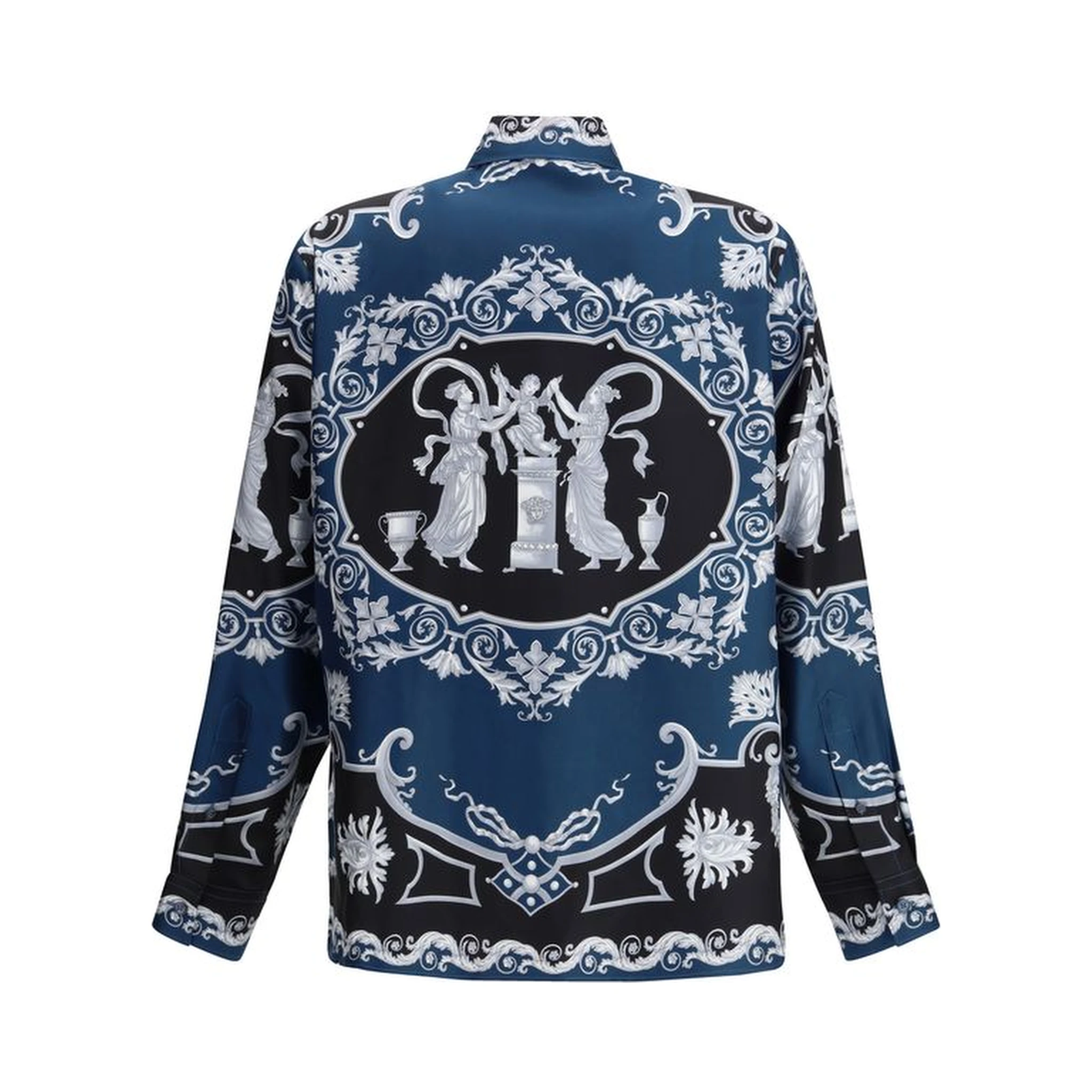 Blue Silk Pattern Shirt