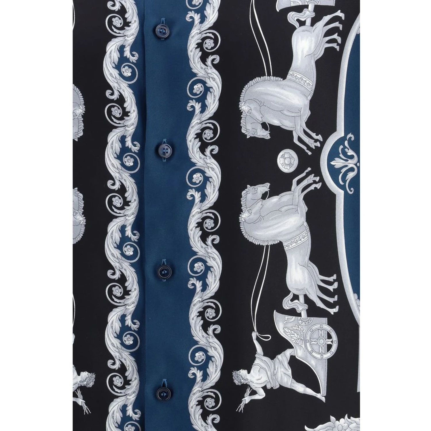 Blue Silk Pattern Shirt