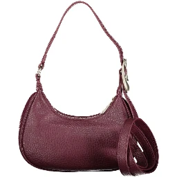 Red Polyurethane Women Shoulder Bag