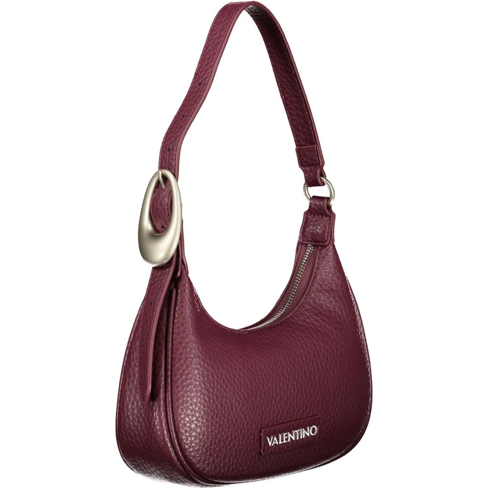 Red Polyurethane Women Shoulder Bag