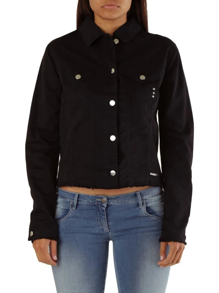 Black Cotton Denim Jacket