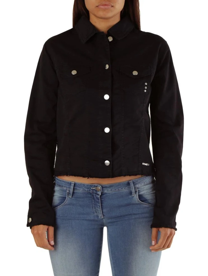 Black Cotton Denim Jacket