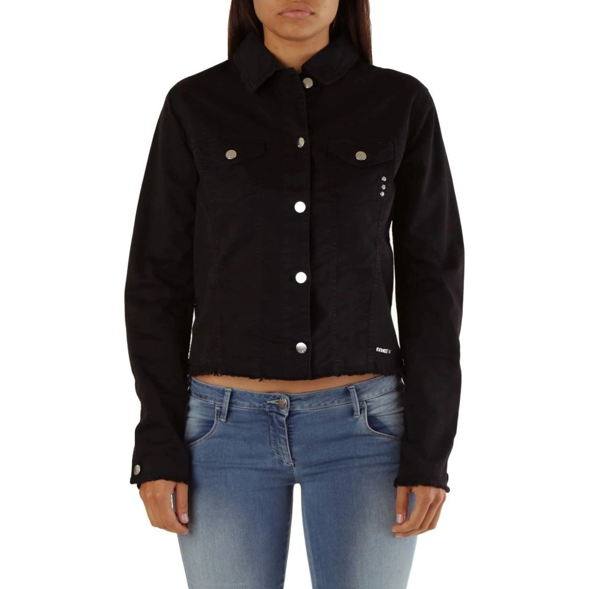 Black Cotton Denim Jacket