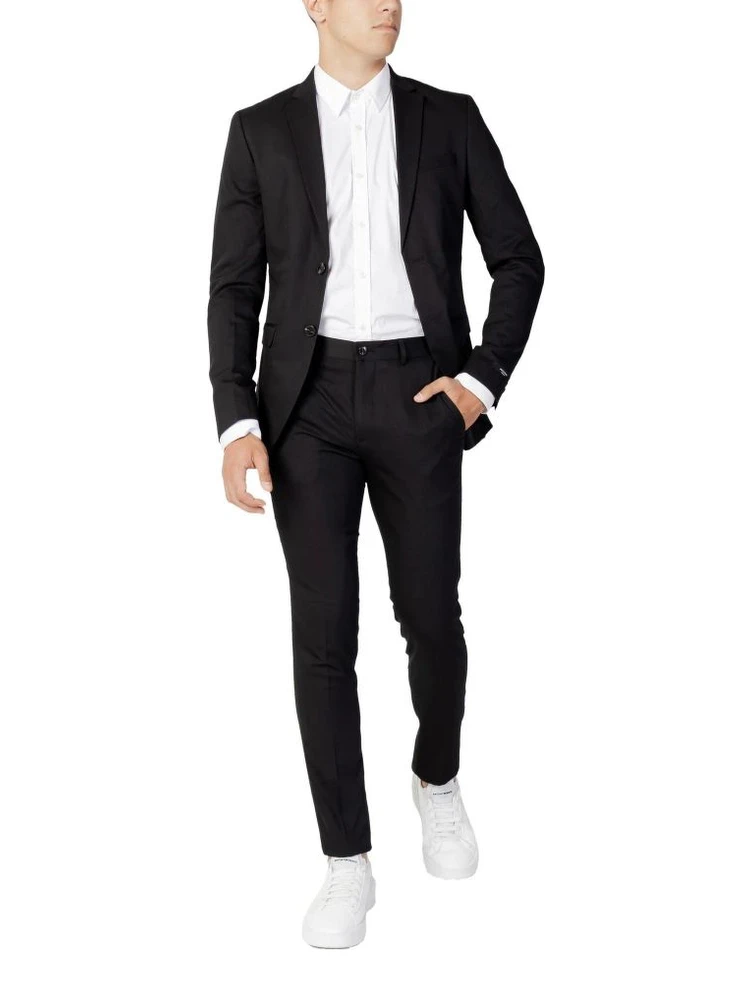 Black Polyester Two-Piece Suit
