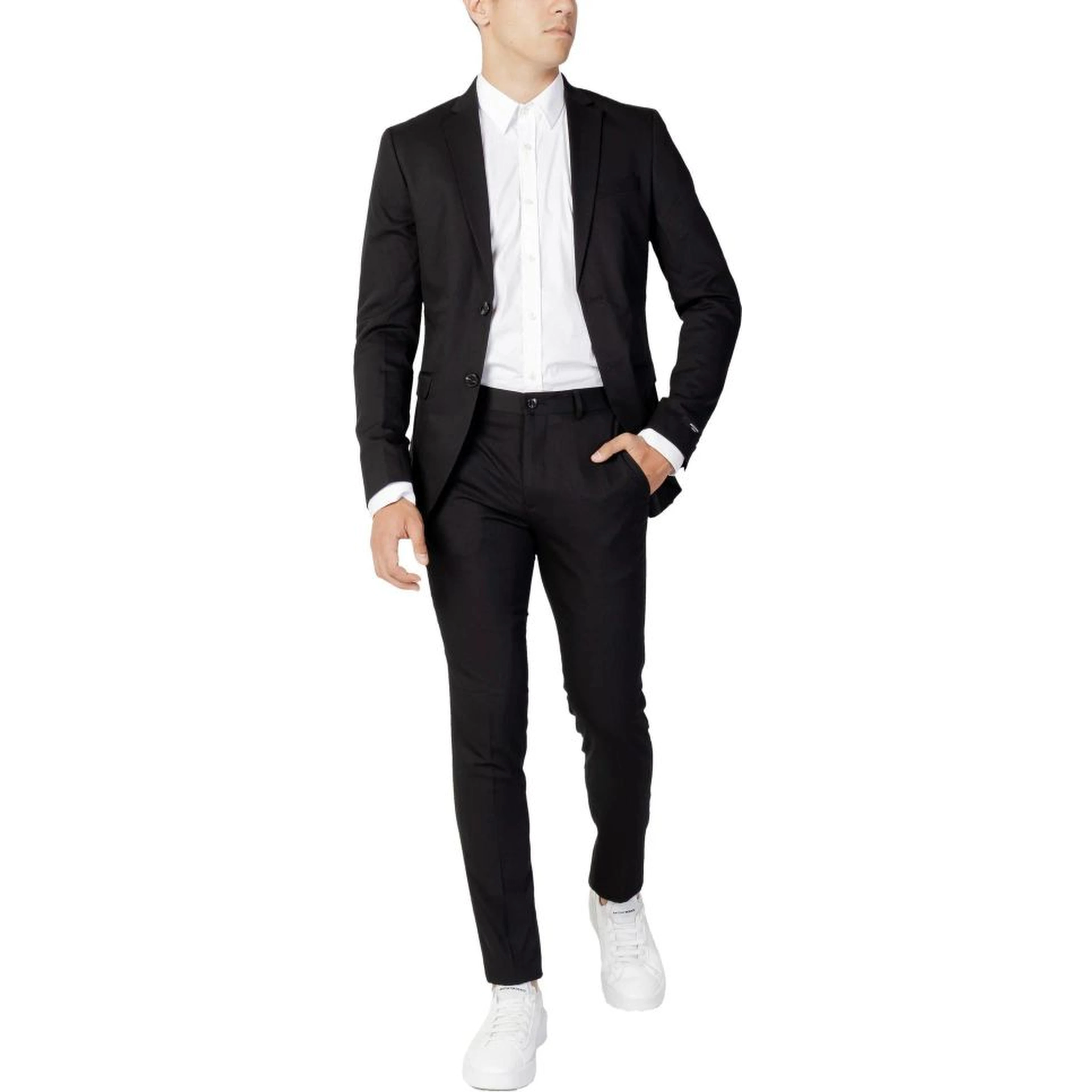 Black Polyester Two-Piece Suit
