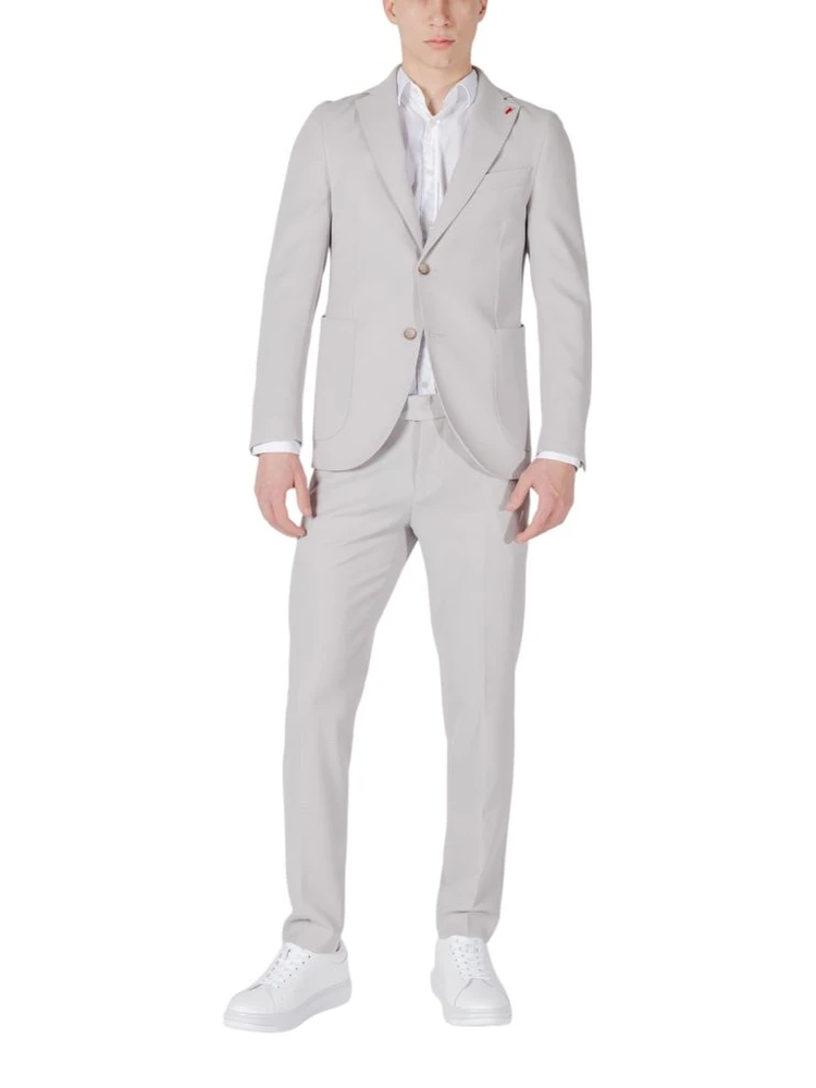 Gray Polyester Two-Piece Suit