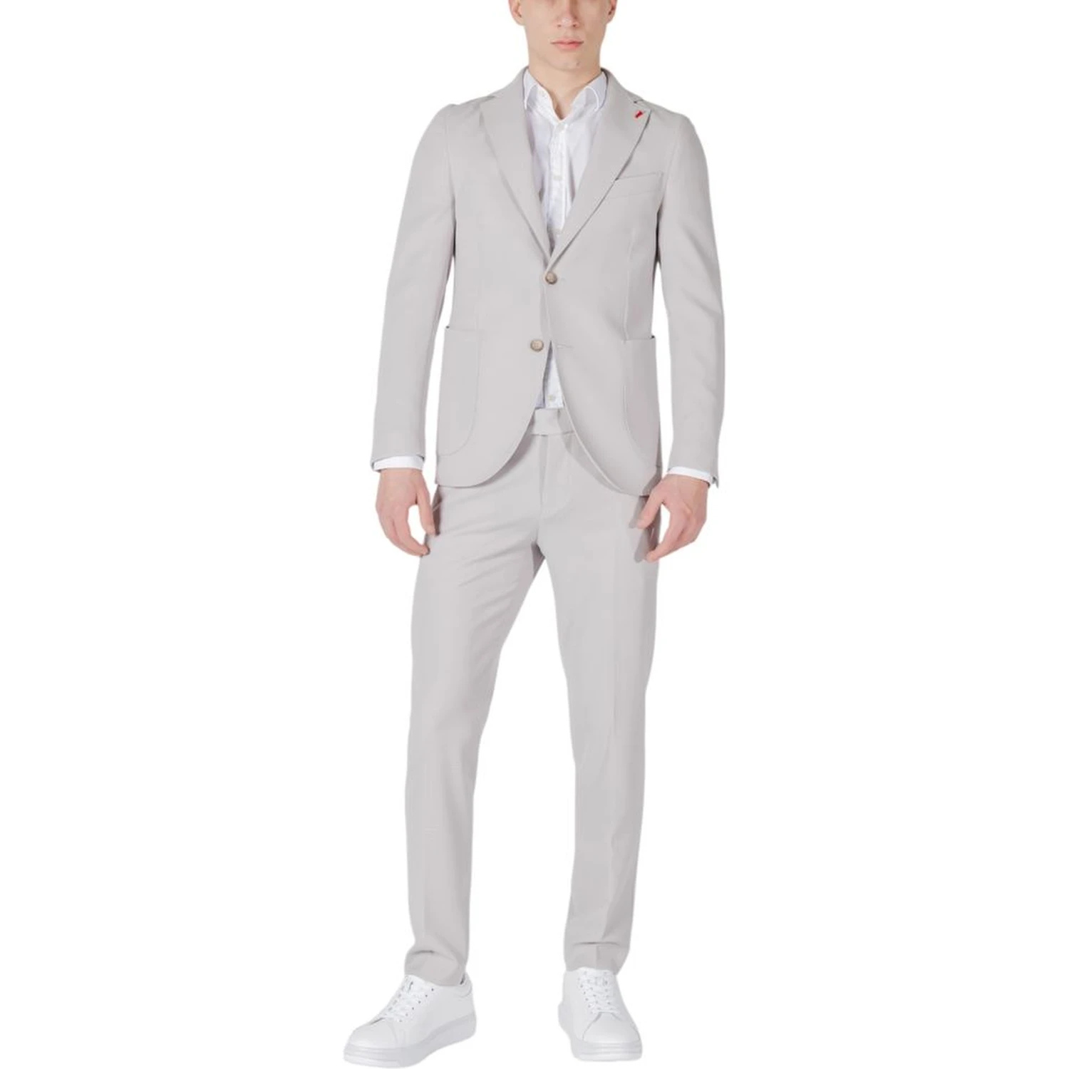 Gray Polyester Two-Piece Suit