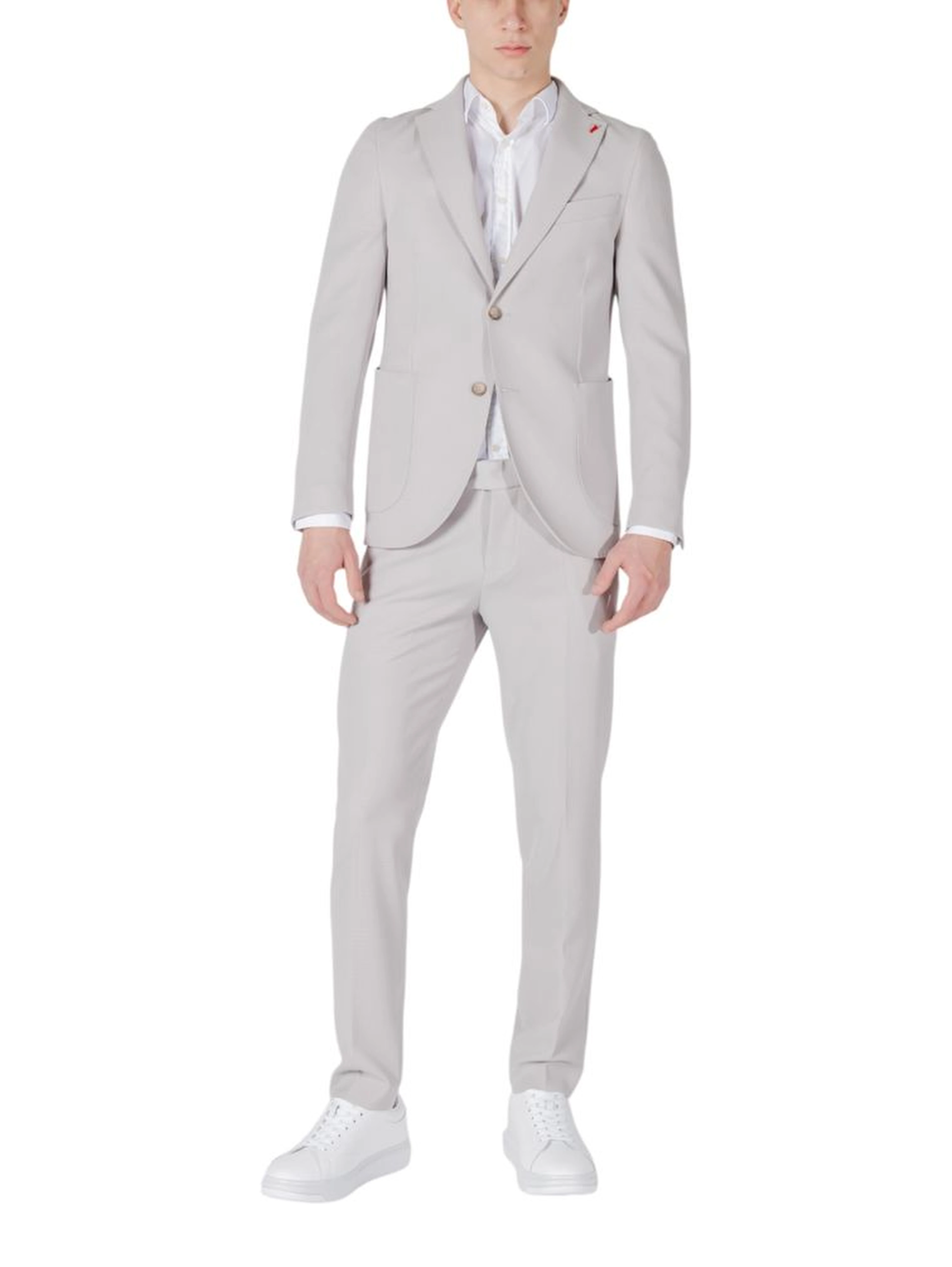 Gray Polyester Two-Piece Suit