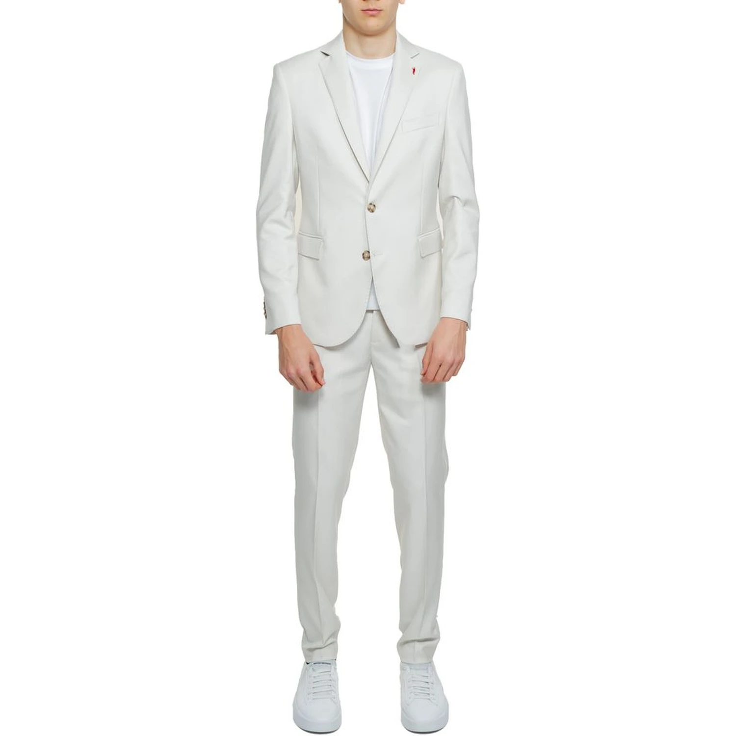 Beige Polyester Two-Piece Suit