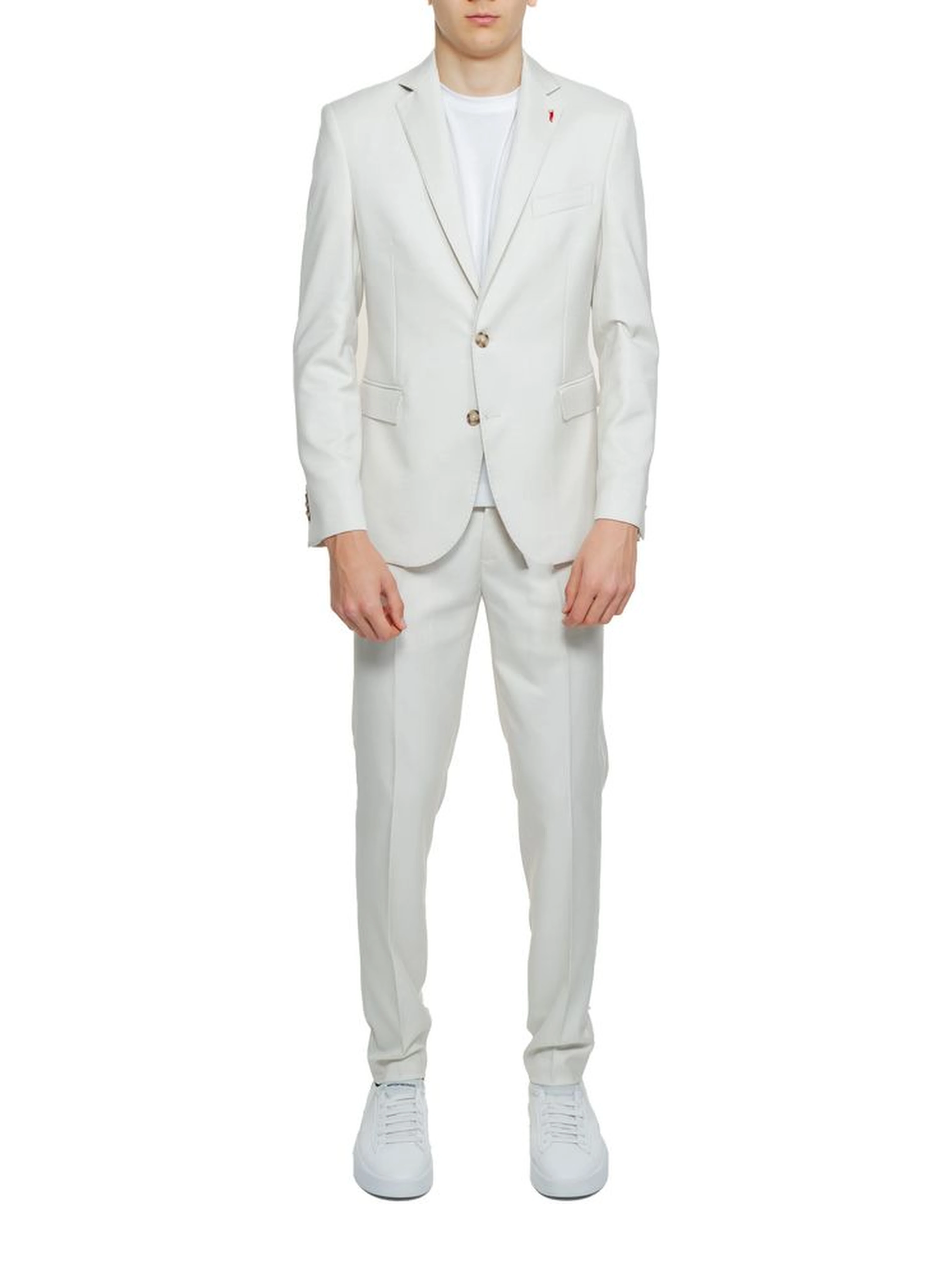 Beige Polyester Two-Piece Suit