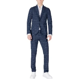 Blue Cotton Two-Piece Suit