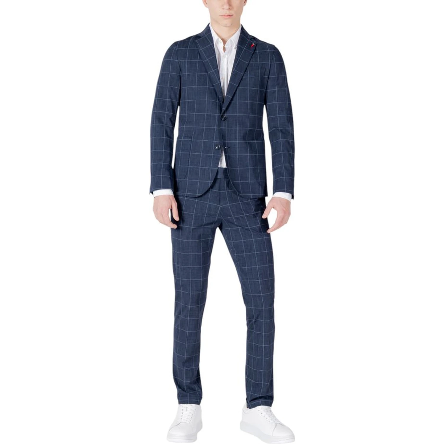 Blue Cotton Two-Piece Suit