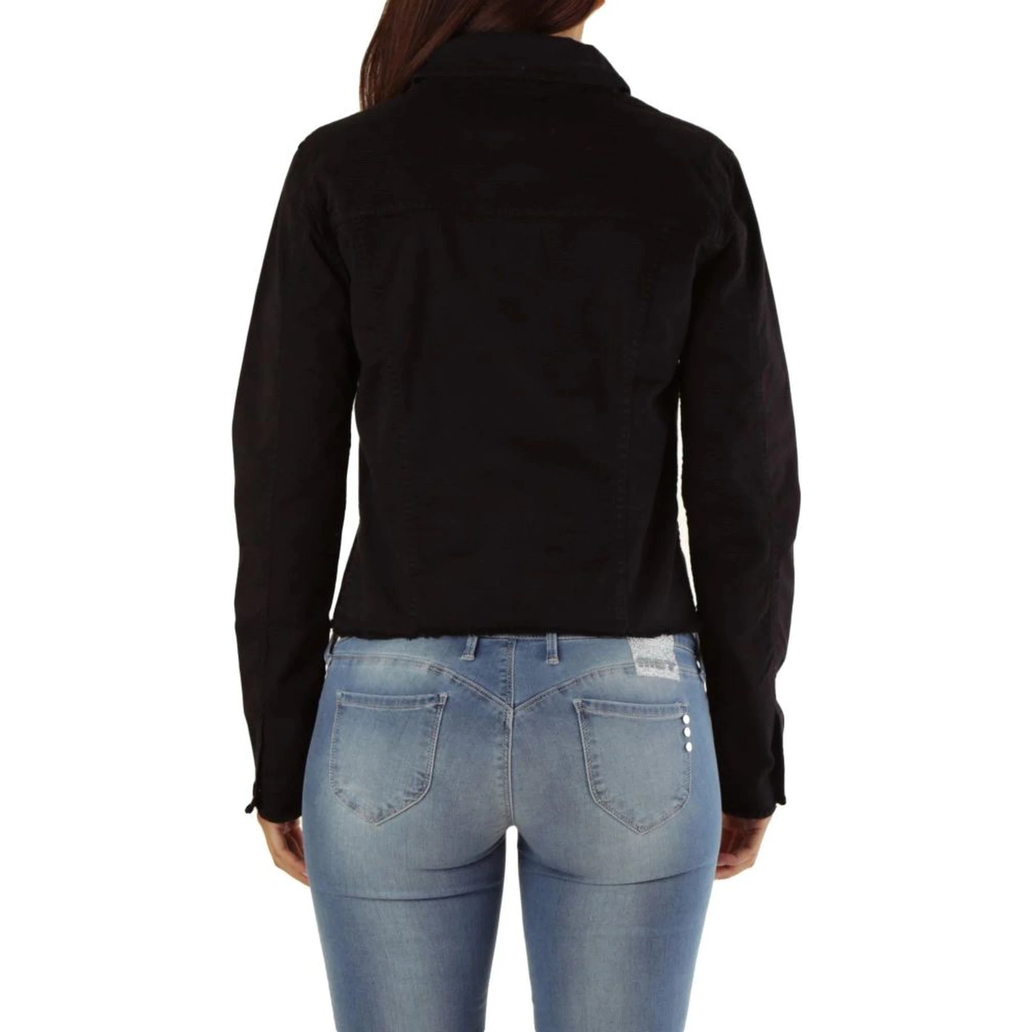 Black Cotton Denim Jacket
