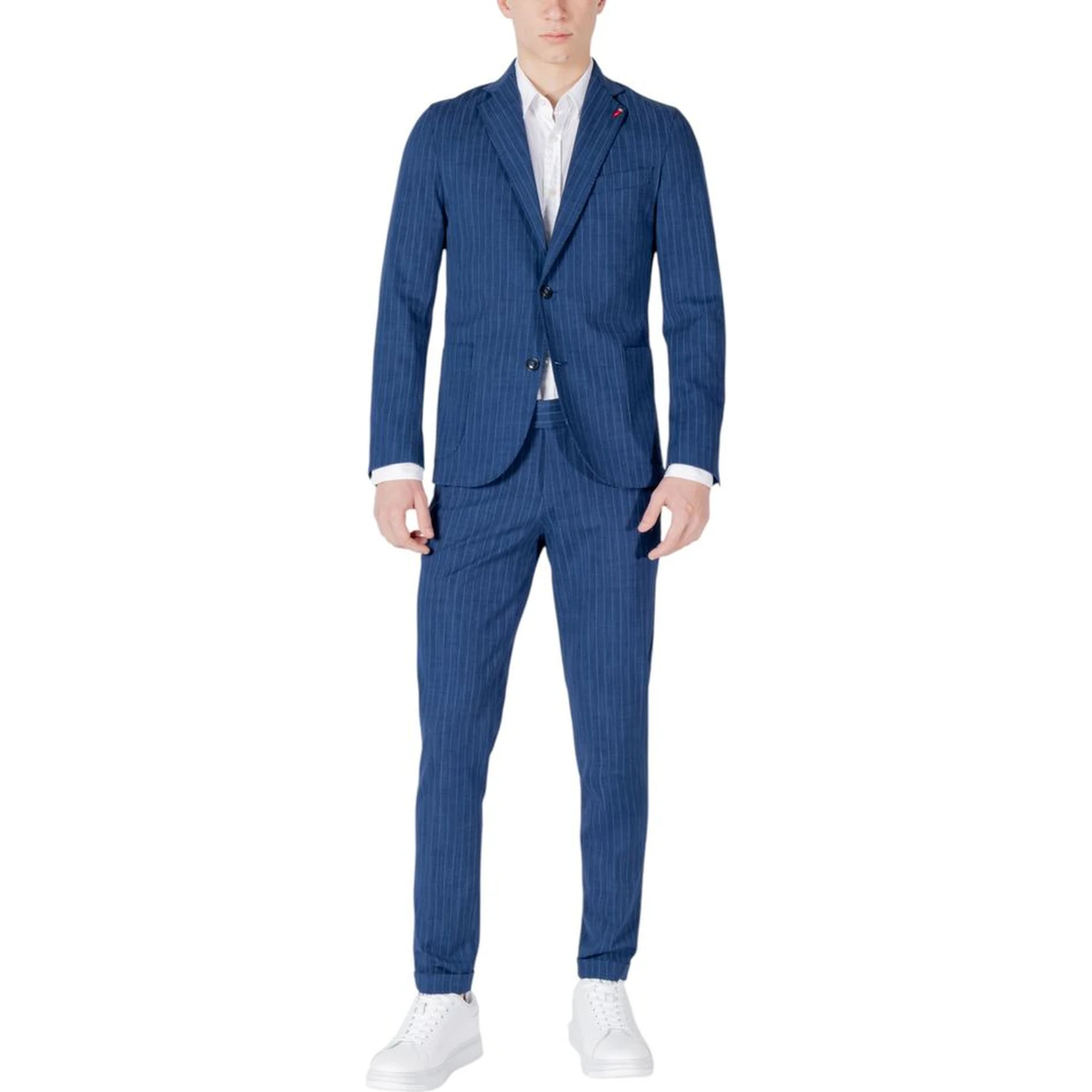 Blue Cotton Two-Piece Suit