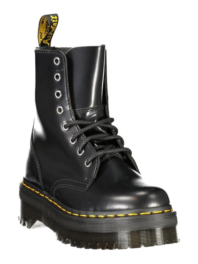 Black Leather Unisex Ankle Boot