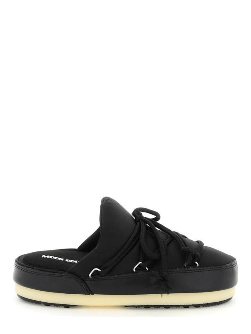 Black Nylon Mules