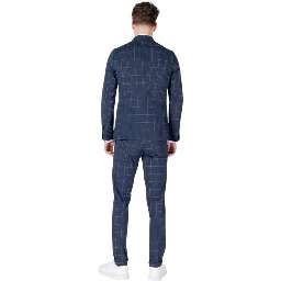 Blue Cotton Two-Piece Suit