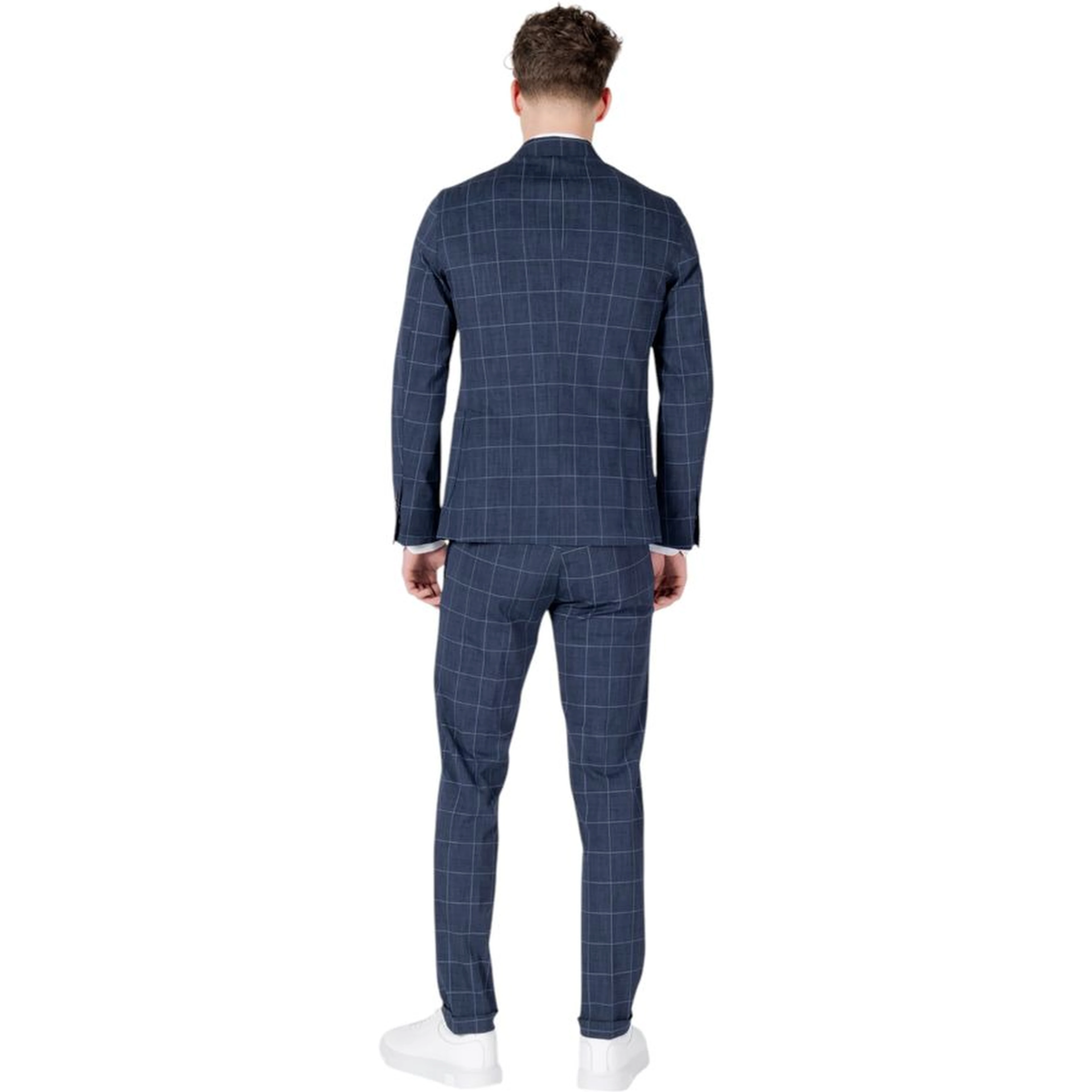 Blue Cotton Two-Piece Suit
