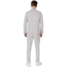 Gray Polyester Two-Piece Suit