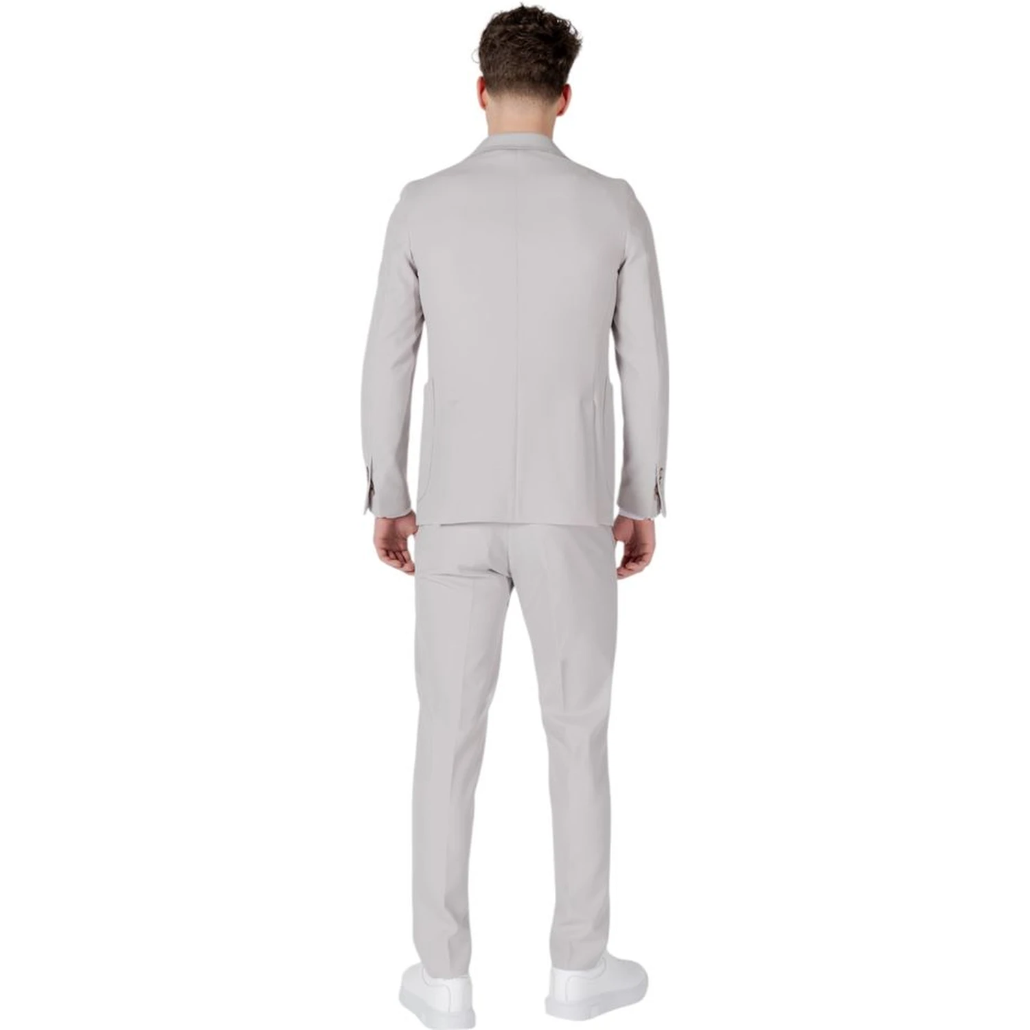 Gray Polyester Two-Piece Suit