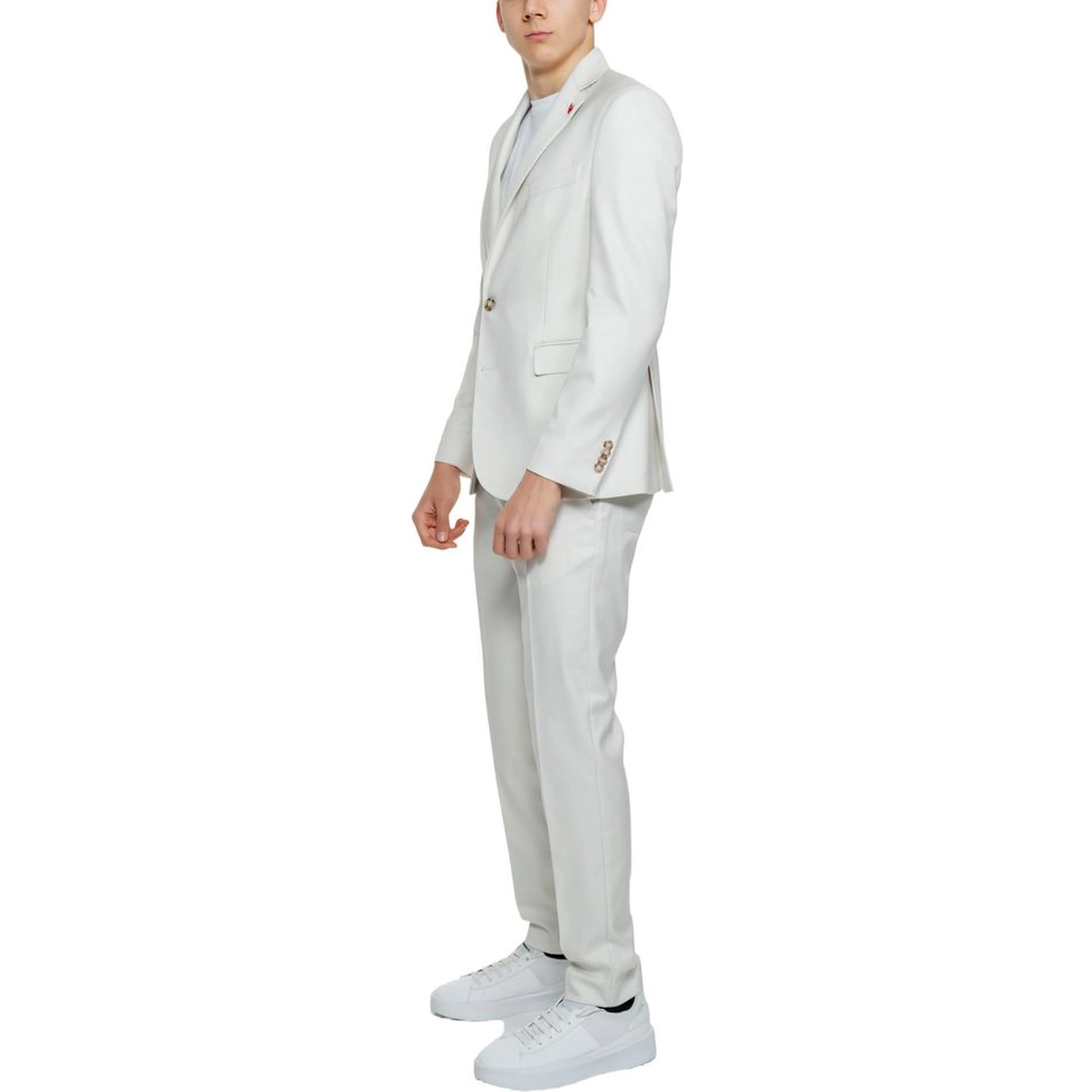 Beige Polyester Two-Piece Suit