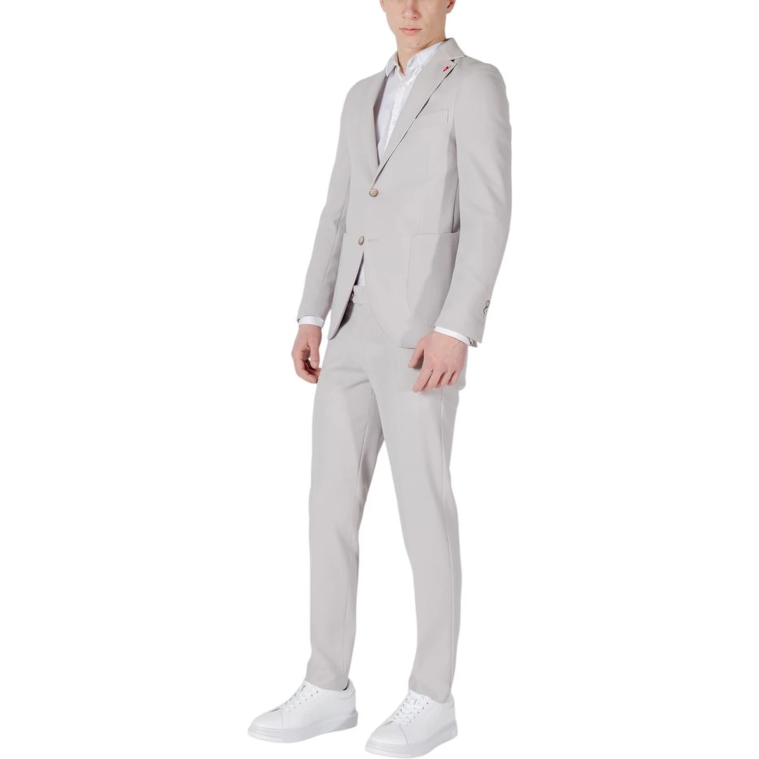 Gray Polyester Two-Piece Suit